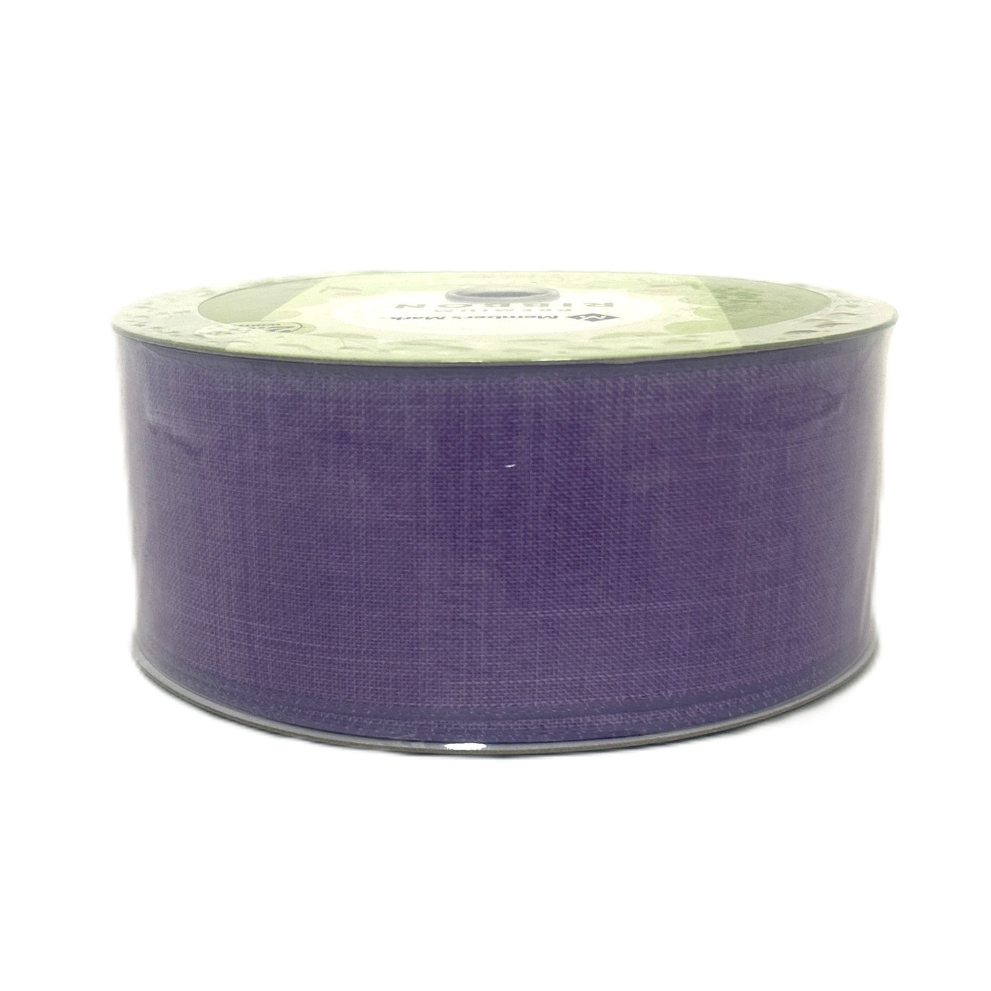 Purple Linen Look Solid - 2.5” x 50 yds - Wire Edged Premium Ribbon