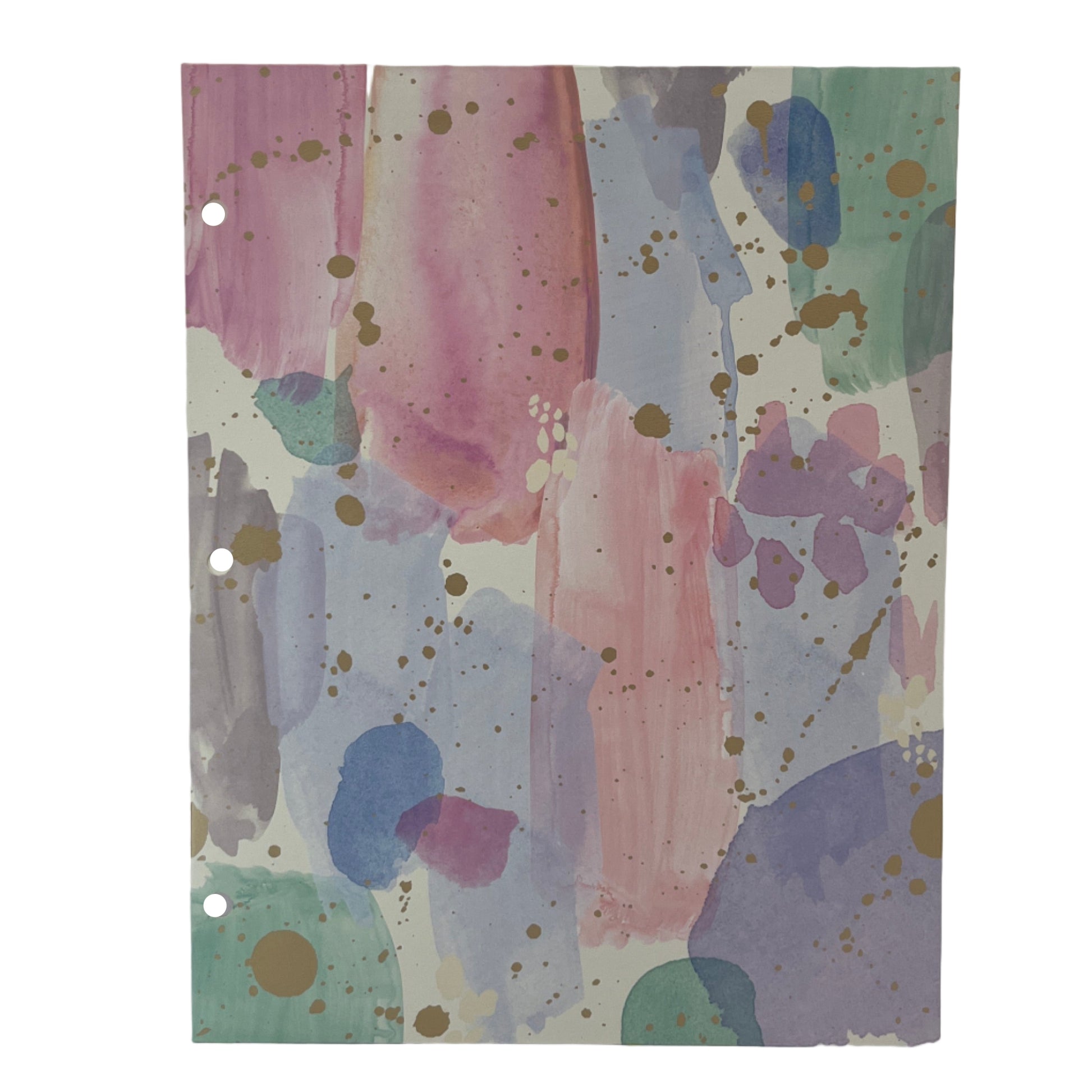 Notebook with colorful abstract design on a white background
