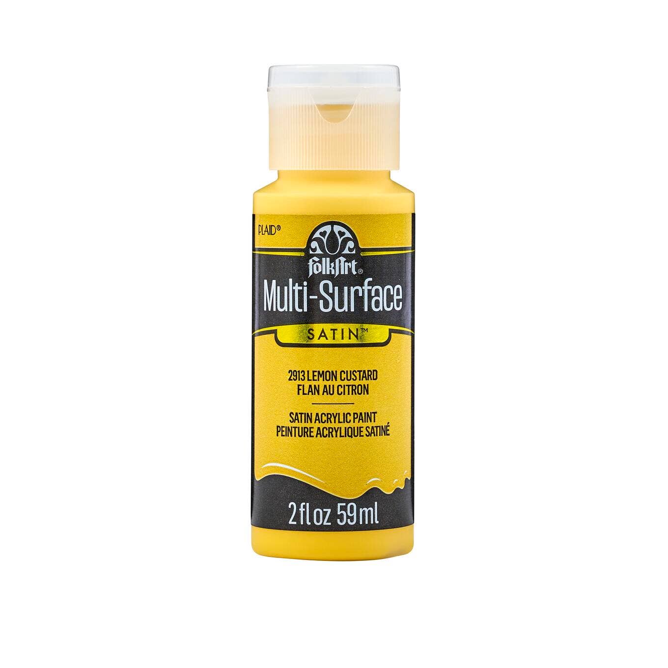 FolkArt Multi-Surface Satin Acrylic Paint 2 oz -  2913 Lemon Custard