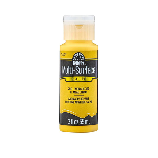 FolkArt Multi-Surface Satin Acrylic Paint 2 oz -  2913 Lemon Custard