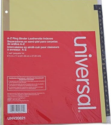 Yellow ring binder with red label displaying 'universal' brand name