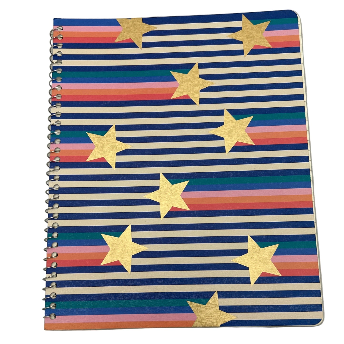 Notebook with star and stripe pattern on a white background