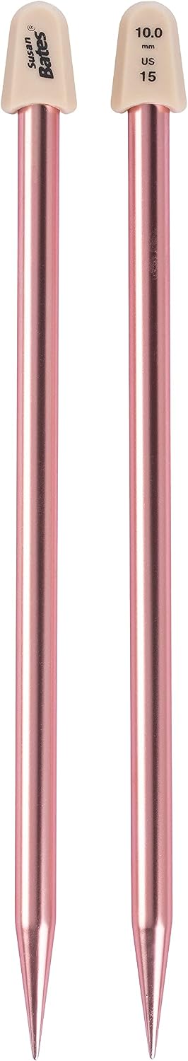 Susan Bates Silvalume 10" Single Point Knitting Needles 15 US / 10 mm