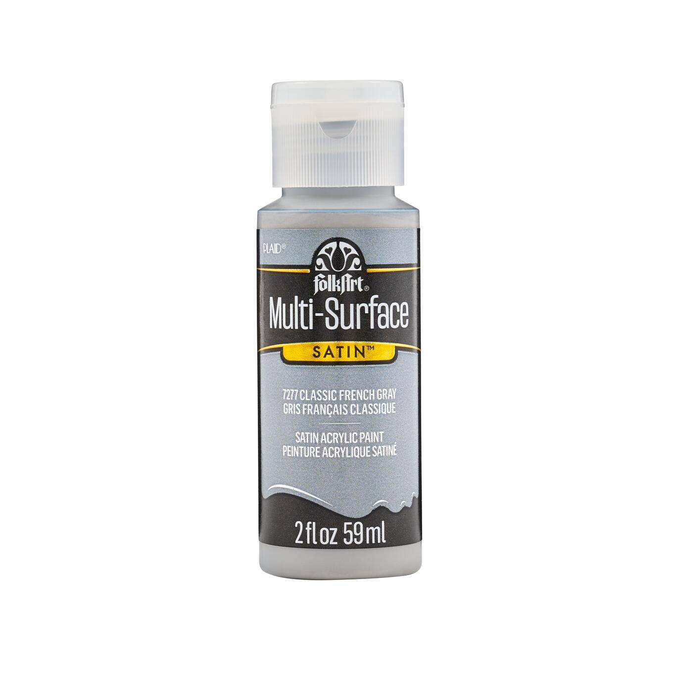 FolkArt Multi-Surface Satin Acrylic Paint 2 oz - 7277 Classic French Gray