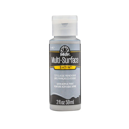 FolkArt Multi-Surface Satin Acrylic Paint 2 oz - 7277 Classic French Gray