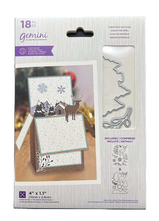 Cardboard packaging of Gemini cutters with Christmas-themed design on a white background