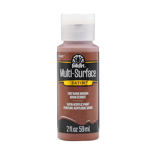 FolkArt Multi-Surface Satin Acrylic Paint 2 oz - 2907 Bark Brown