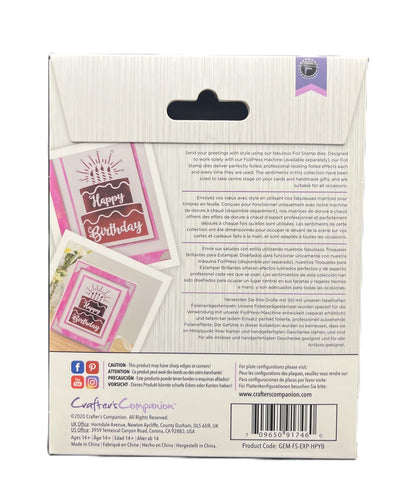 Back of a card packaging with text and graphics on a white background