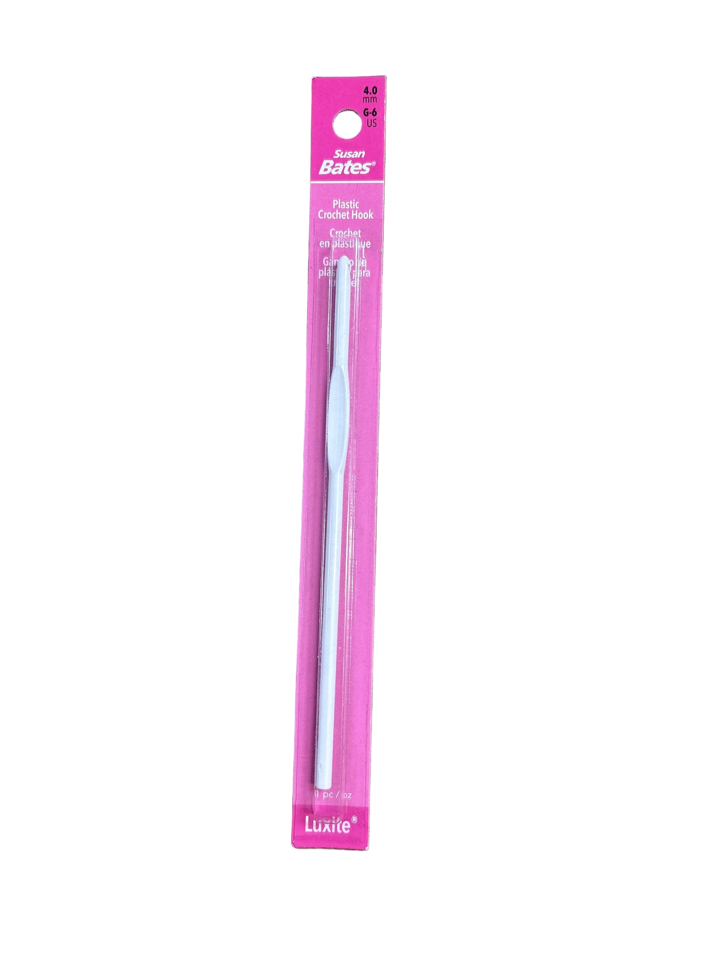 Susan Bates Luite Plastic Crochet Hook G/6  (4.0mm)