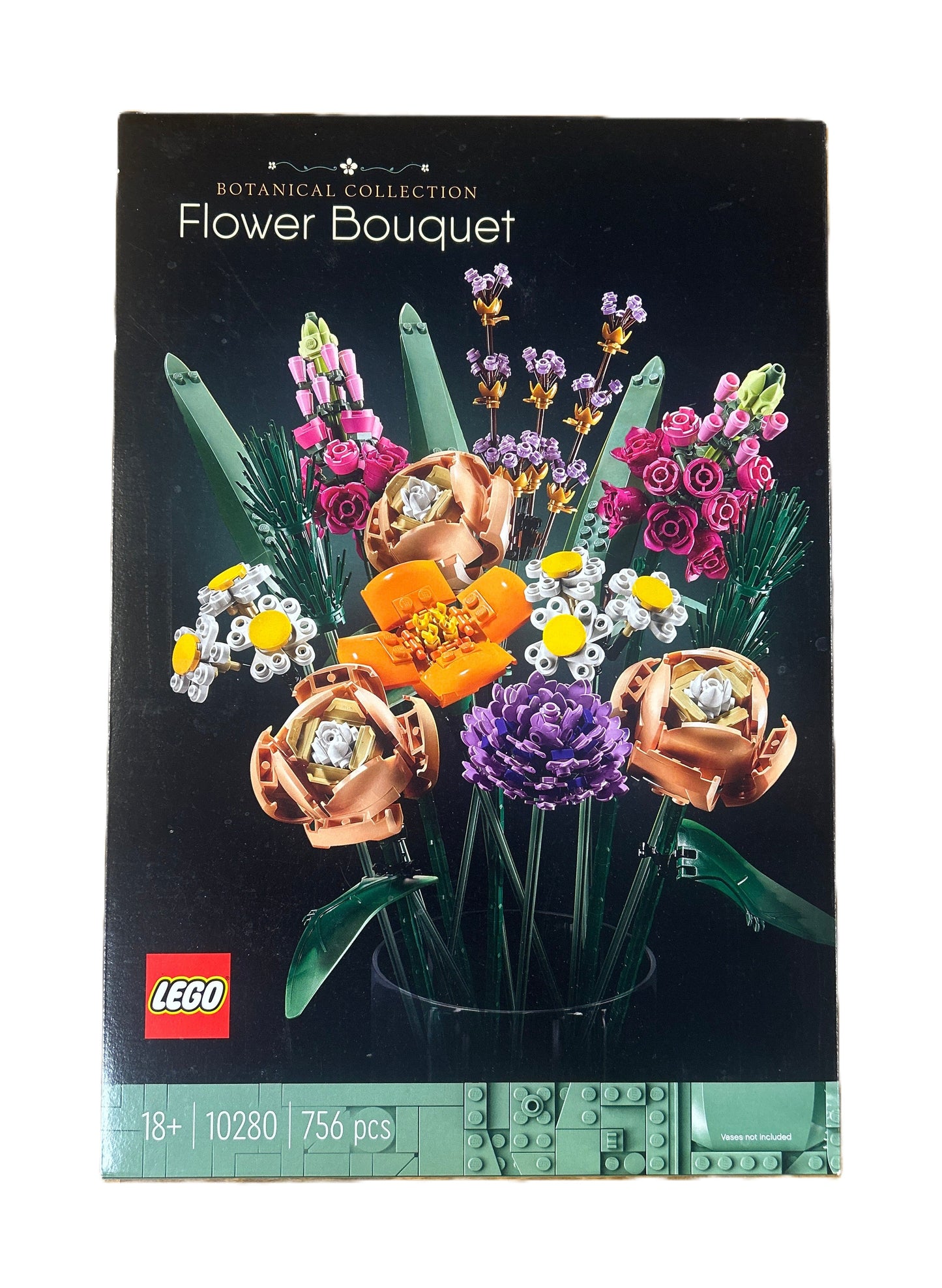 LEGO Flower Bouquet set packaging with colorful flowers and LEGO logo.