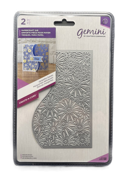 Metal die with geometric pattern packaging on a white background