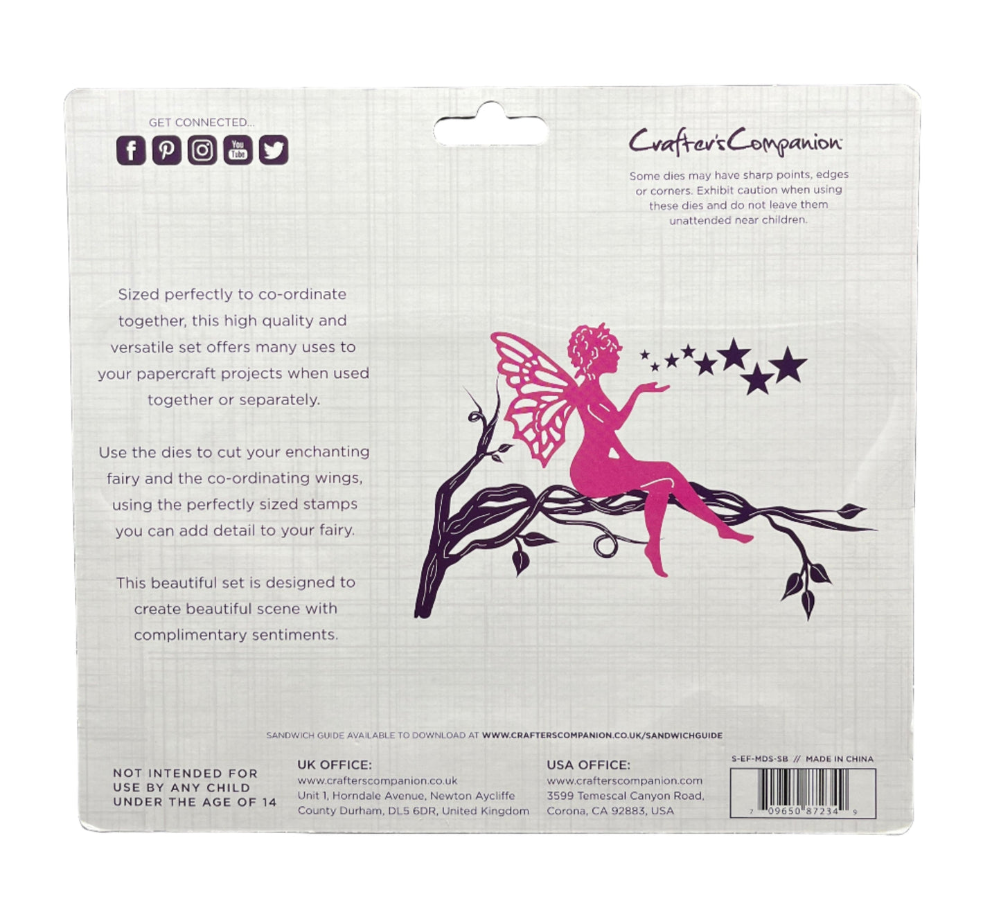 Package of Crafters Companion dies with fairy design on a white background