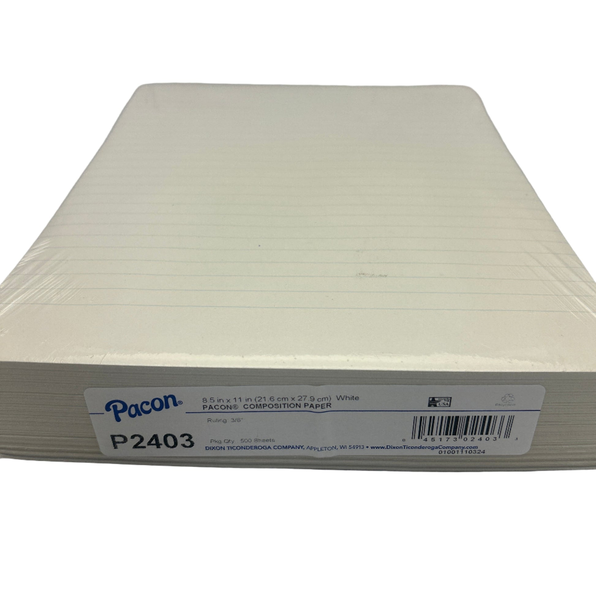 Sheet of paper with a Pacon label on a white background