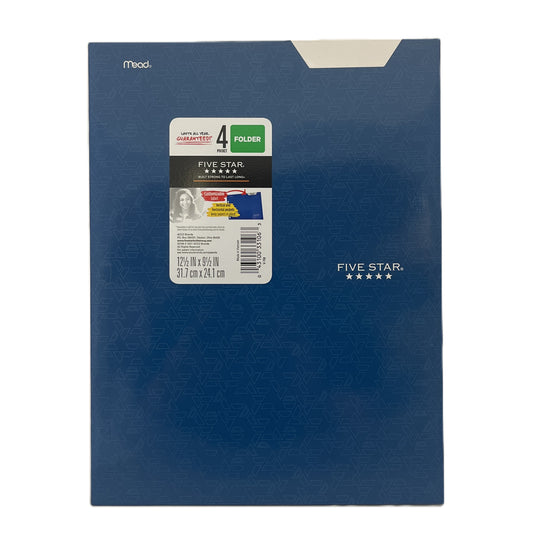 Blue folder with Five Star branding on a white background
