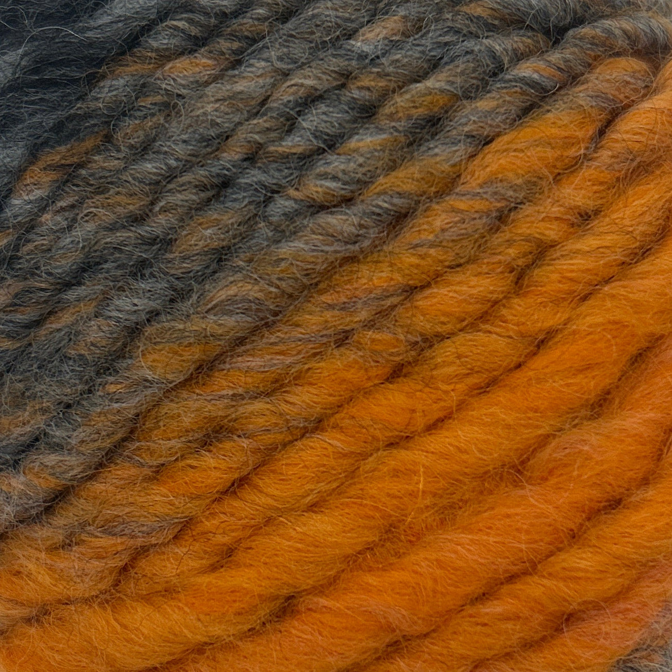 Close-up of orange and gray yarn