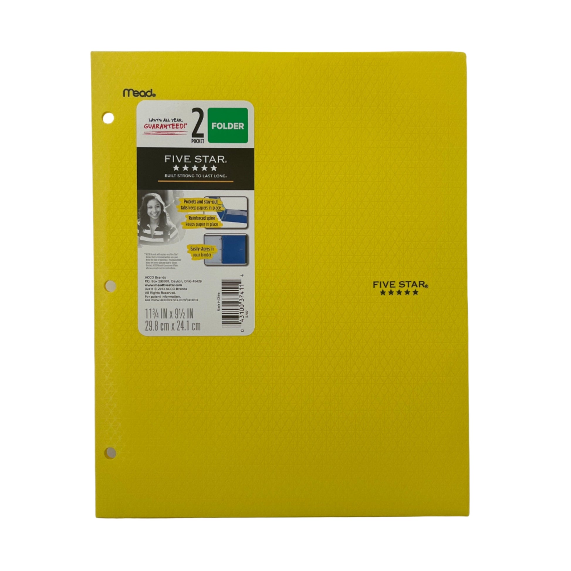 Yellow book with labels on a white background