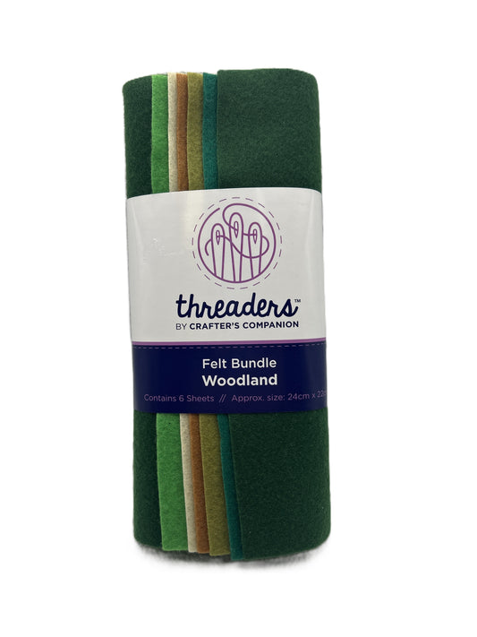 Packaged felt bundle with 'threaders' branding on a white background
