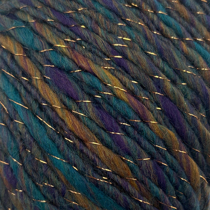 Multicolored yarn ball on a white background