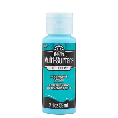 FolkArt Multi-Surface Glitter Paint 2oz - 2992CA Turquoise