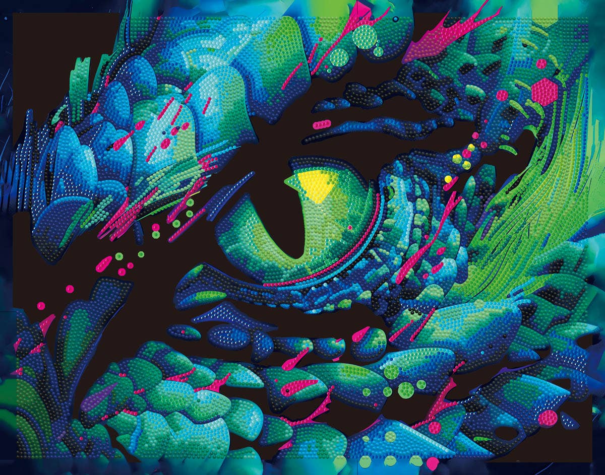 Neon Flock Dragon Eye - Diamond Dotz Art Kit - 18” x 14”
