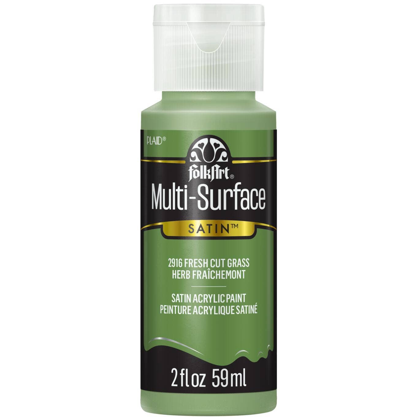 FolkArt Multi-Surface Satin Acrylic Paint 2 oz - 2916 Fresh Cut Grass