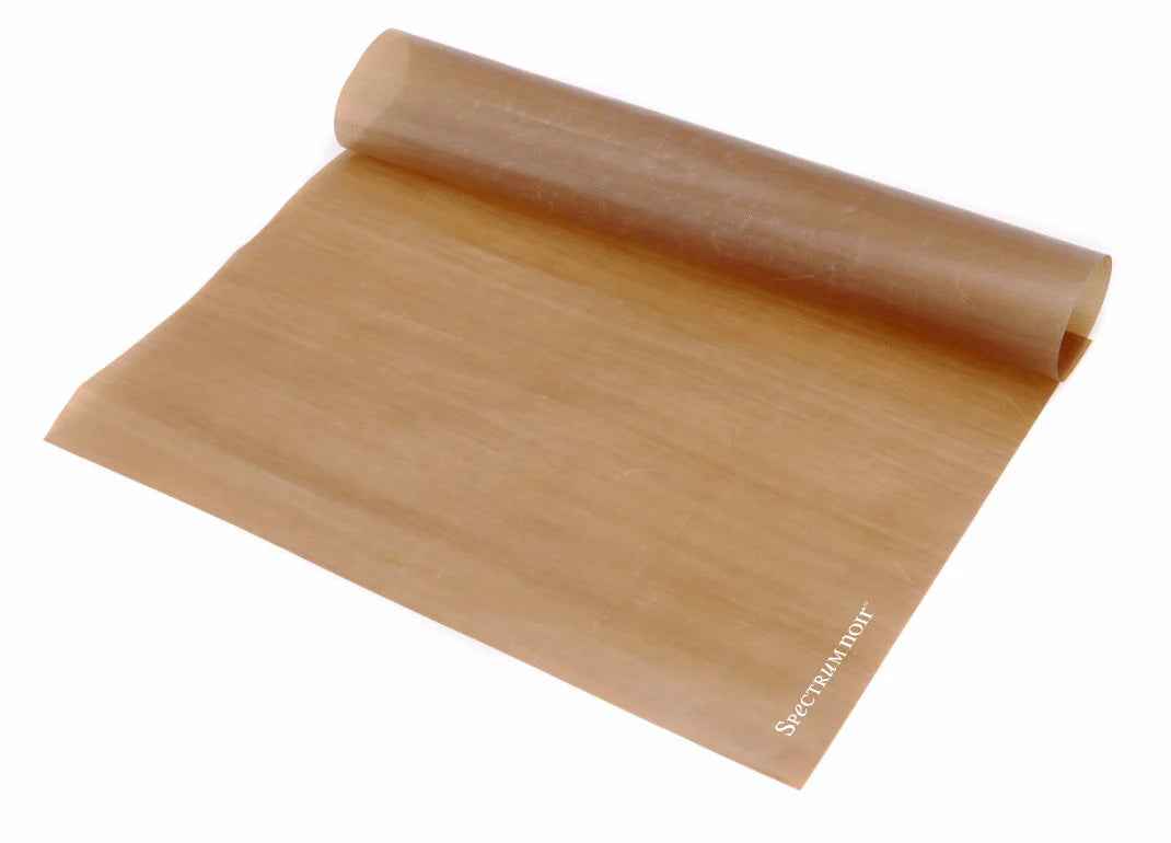 Brown yoga mat with 'Spectrum' branding on a white background