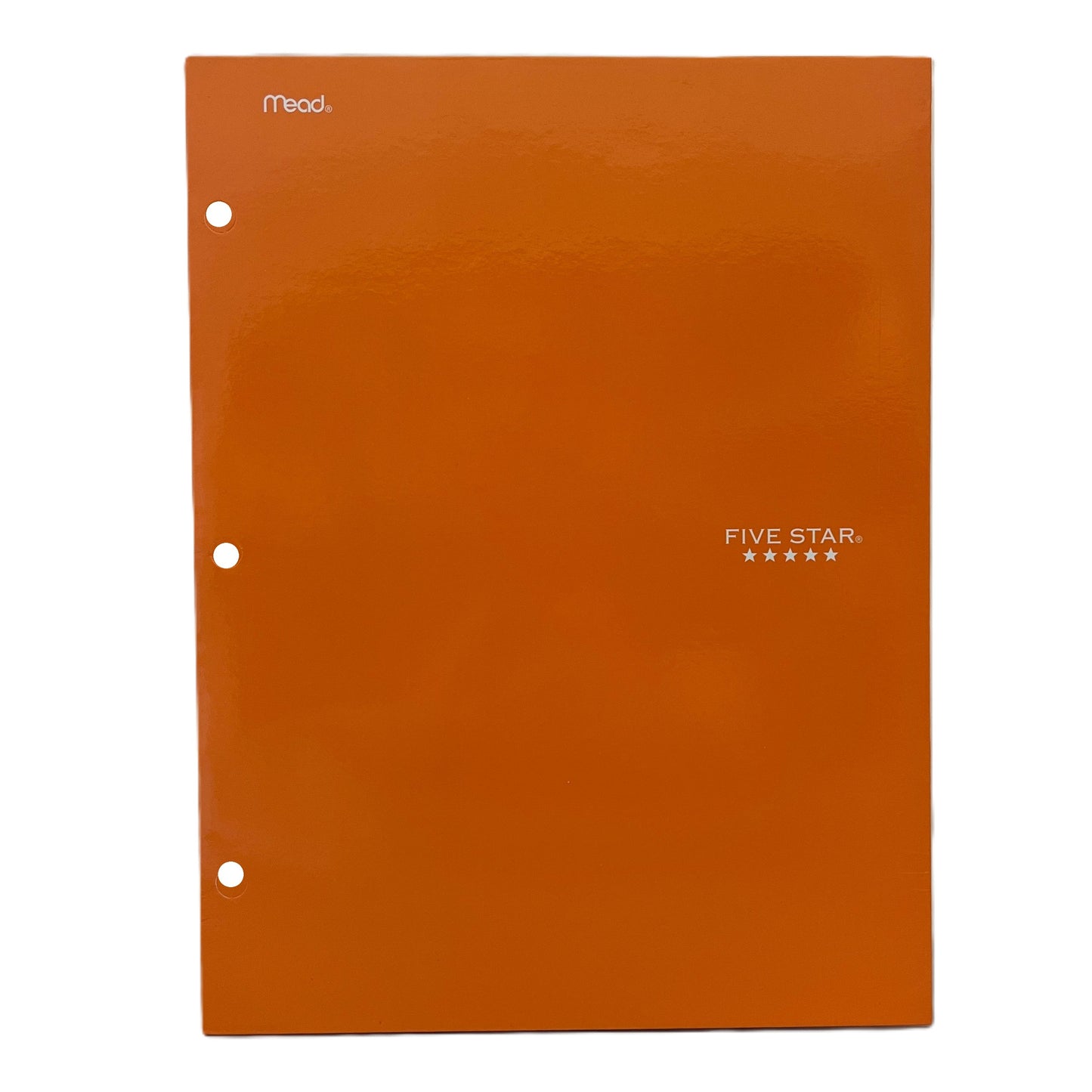 Orange Five Star binder with Mead branding on a white background
