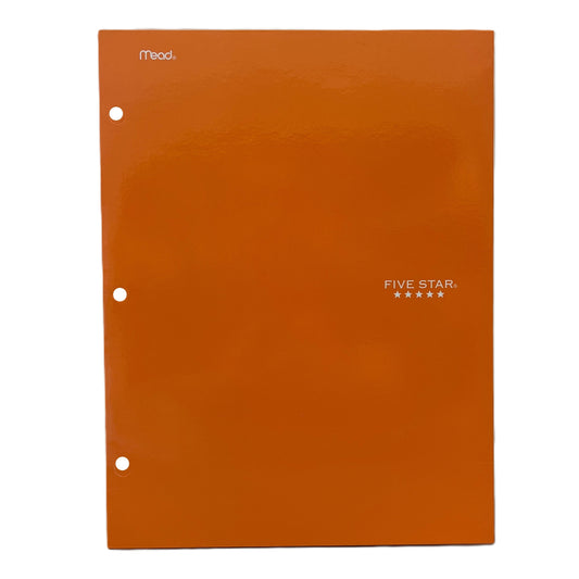 Orange Five Star binder with Mead branding on a white background