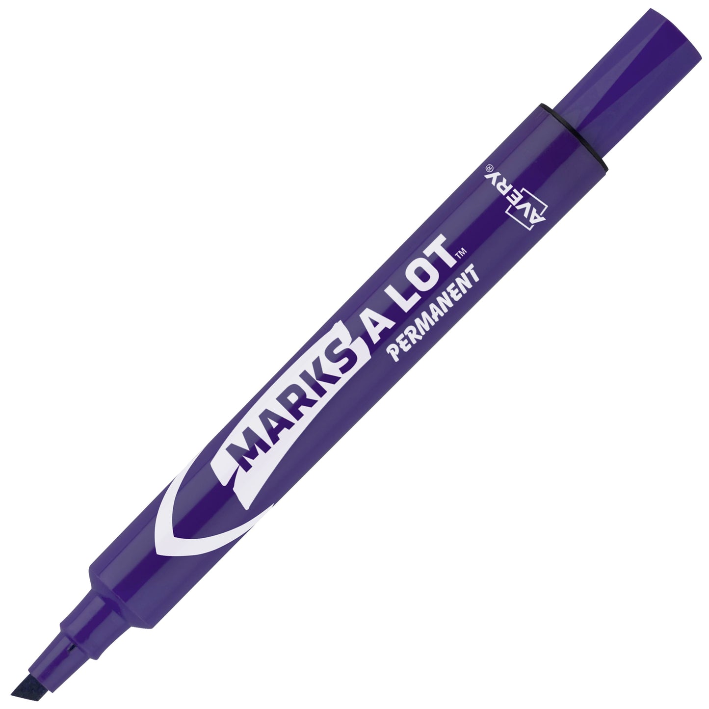 Purple permanent marker with 'Avery' branding on a white background