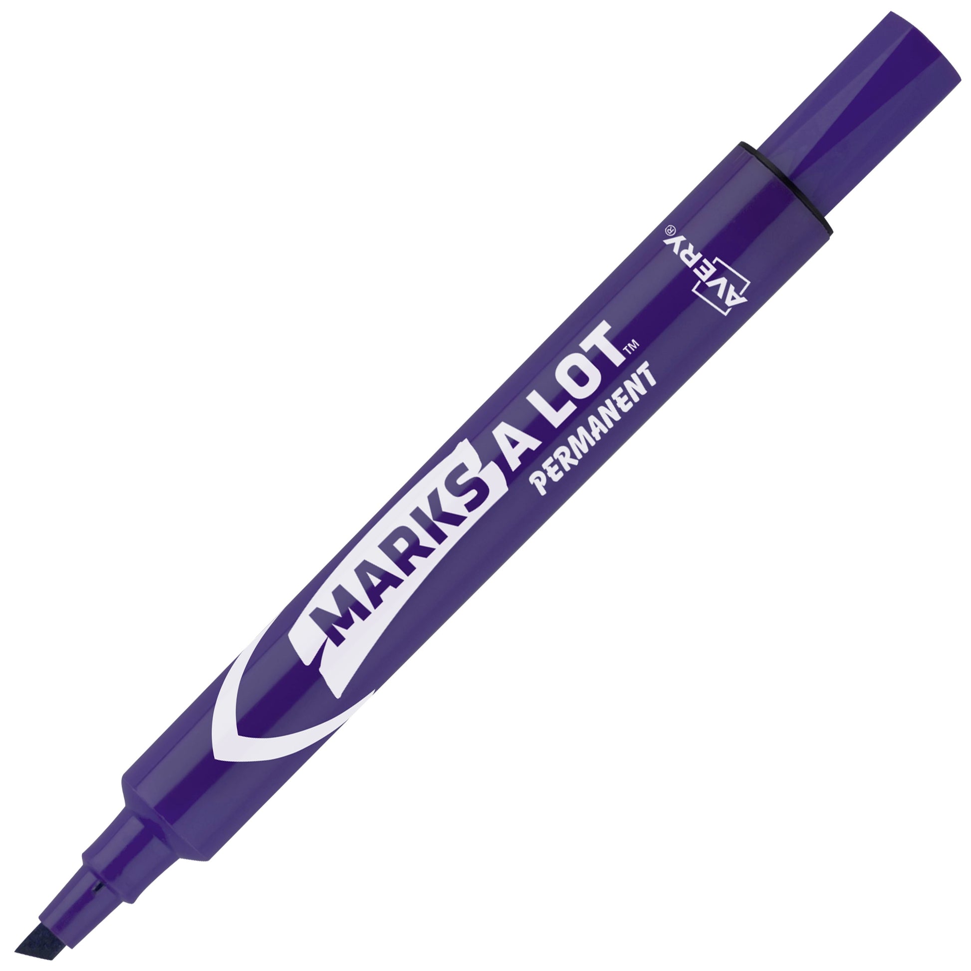 Purple permanent marker with 'Avery' branding on a white background
