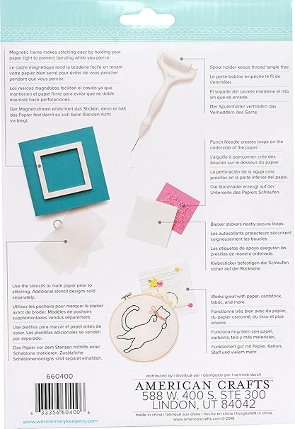 American Crafts punch needle set with tools and accessories on a white background