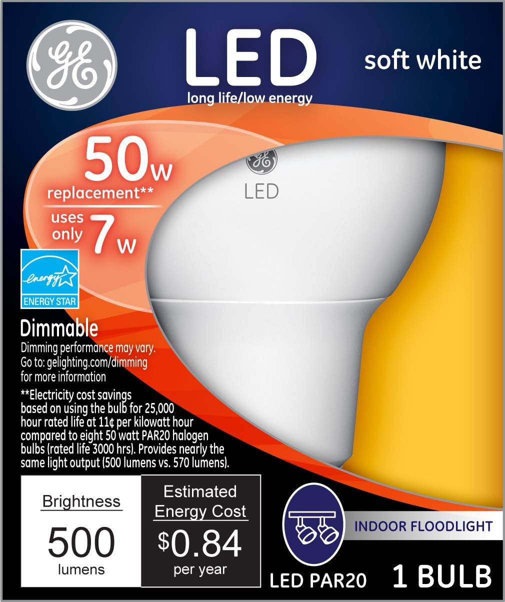 GE LED Indoor Floodlight Bulb 50w Soft White Medium Base Dimmable