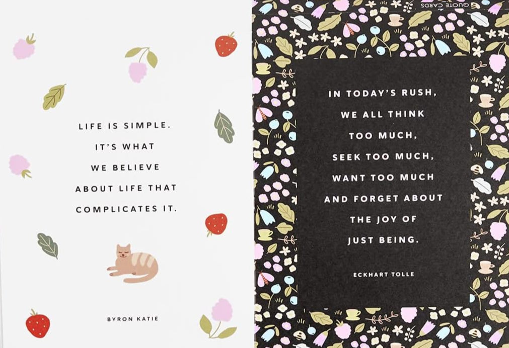 Decorative book cover with floral patterns and inspirational quotes on a white background