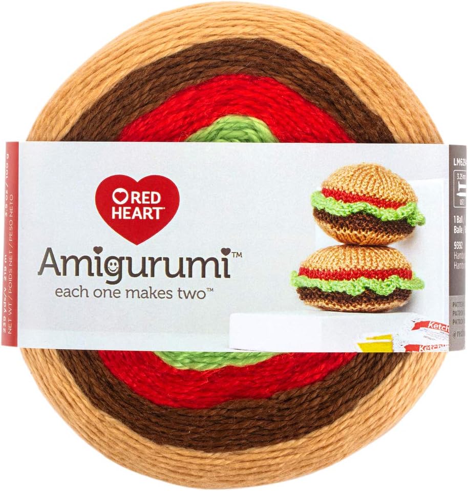 Hamburger Amigurumi Yarn & Pattern - Red Heart