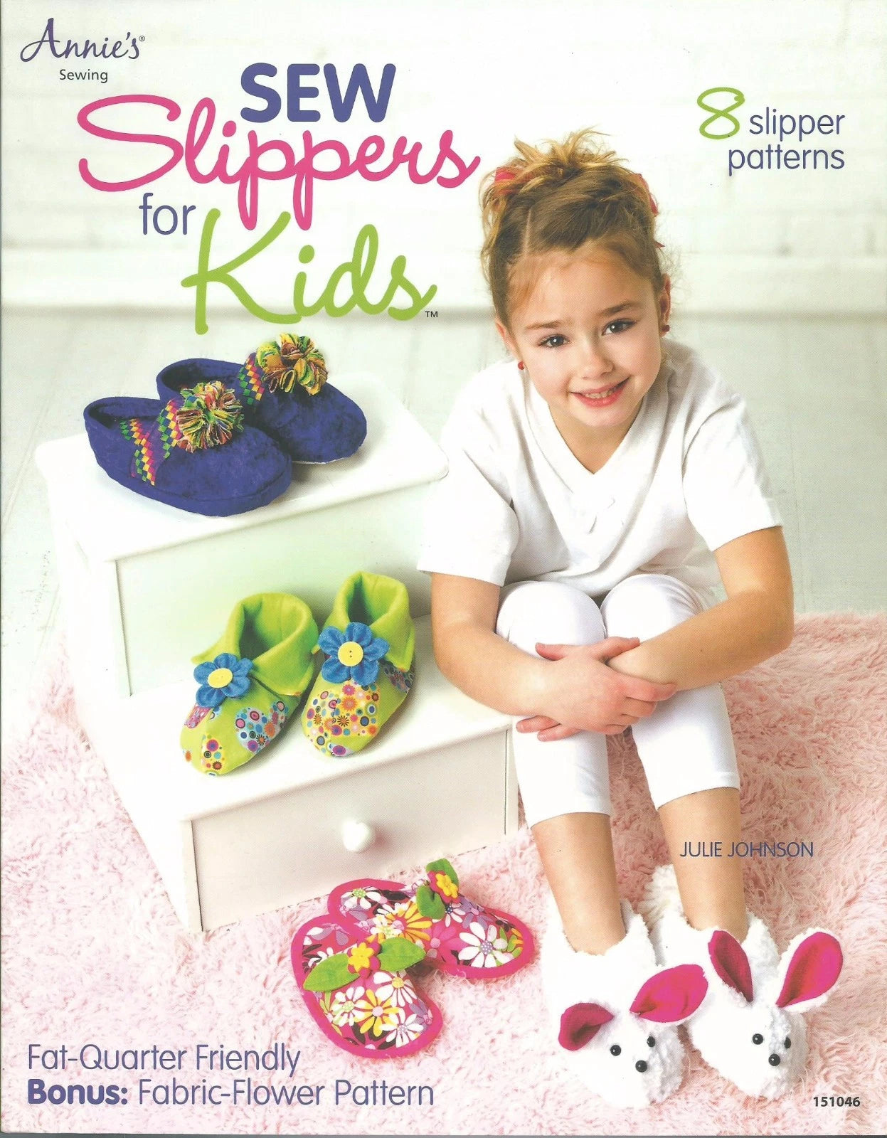Book cover of 'Sew Slippers for Kids' with a child and colorful slippers.