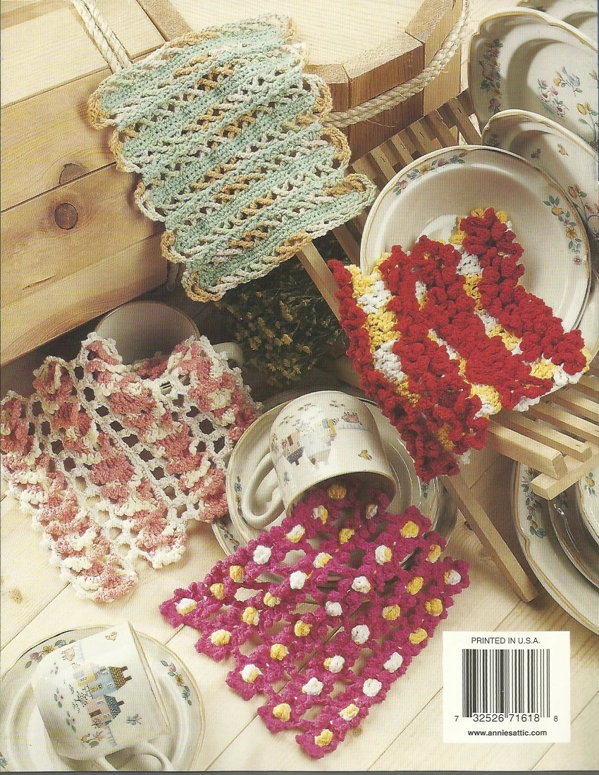 Collection of crocheted coasters with floral patterns on a wooden surface.