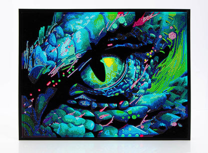 Neon Flock Dragon Eye - Diamond Dotz Art Kit - 18” x 14”