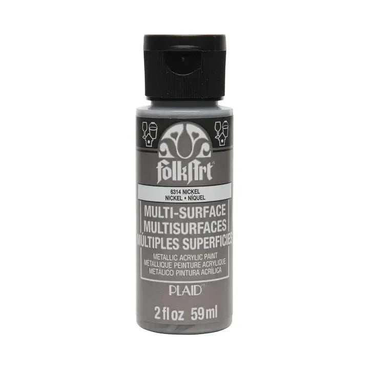 FolkArt Multi-Surface Metallic Paint 2oz - 6314 Nickel