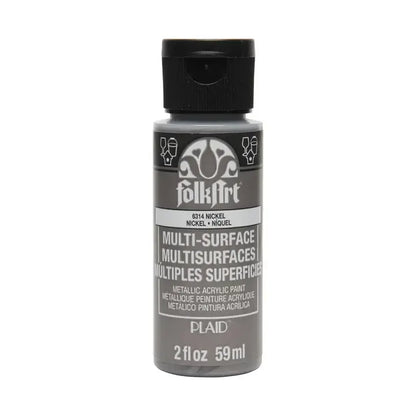FolkArt Multi-Surface Metallic Paint 2oz - 6314 Nickel