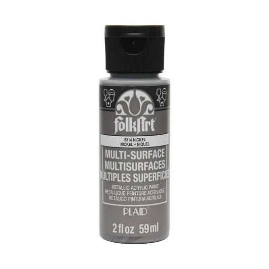 FolkArt Multi-Surface Metallic Paint 2oz - 6314 Nickel