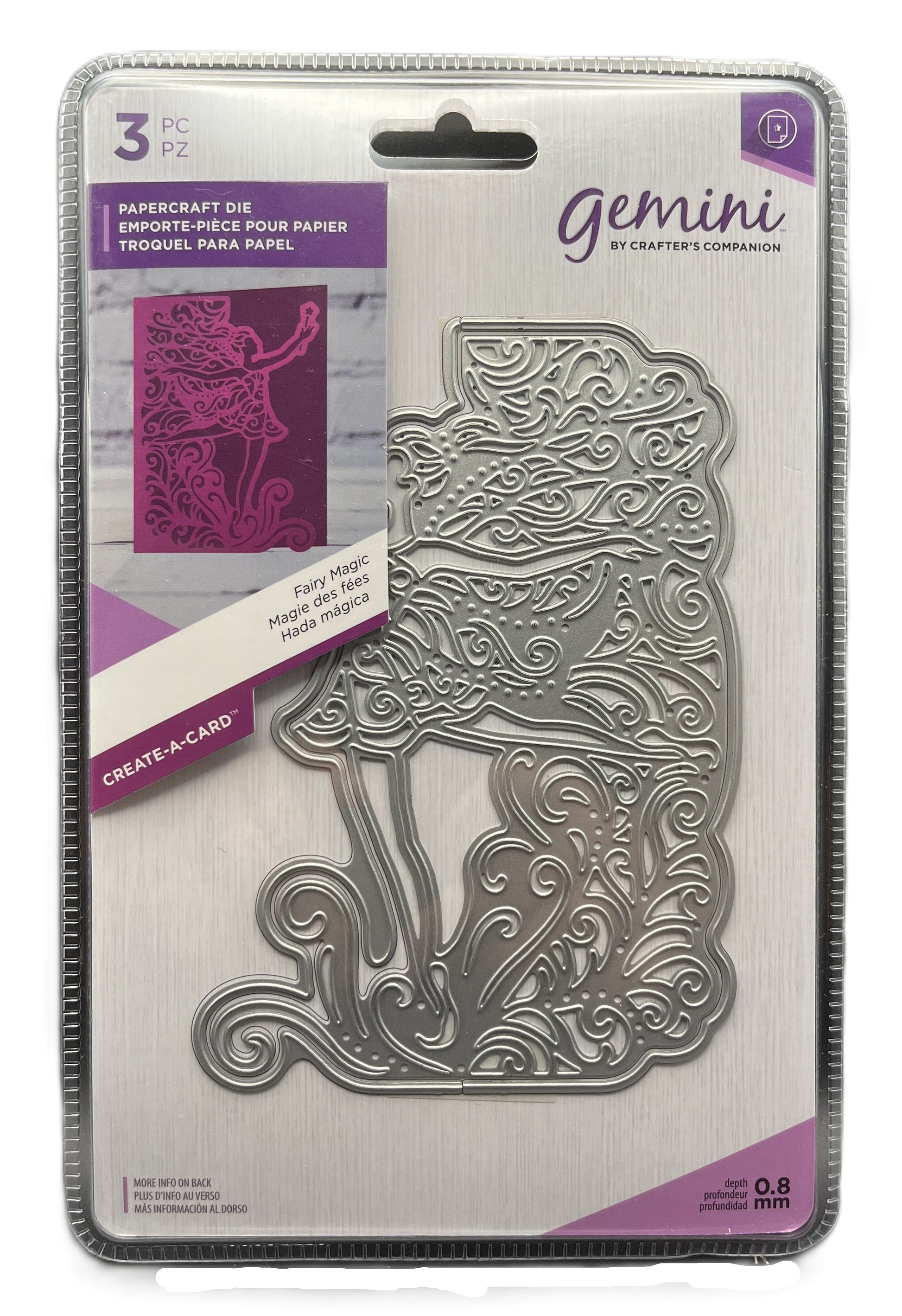 Metal die cut in packaging with Gemini branding