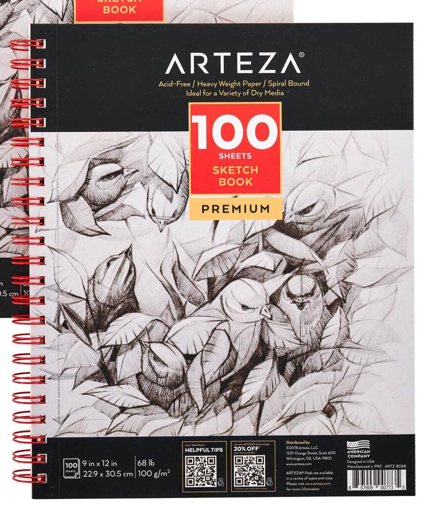 Arteza® Sketchbook 9" x 12", 100 Sheets