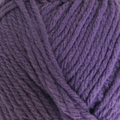 Purple ball of yarn on a white background