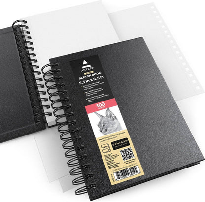 Arteza® Spiral-Bound Black Hardcover Sketchbook