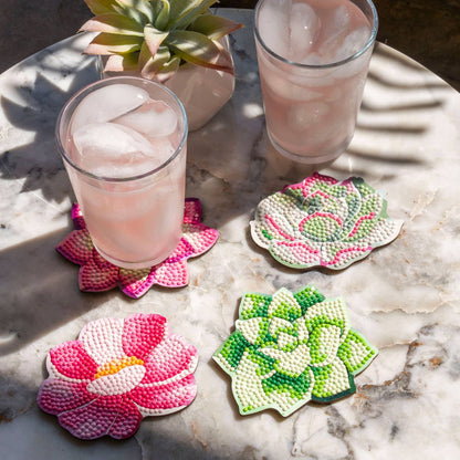 Succulents Coasters - Diamond Dotz Art Kit - Makes 4