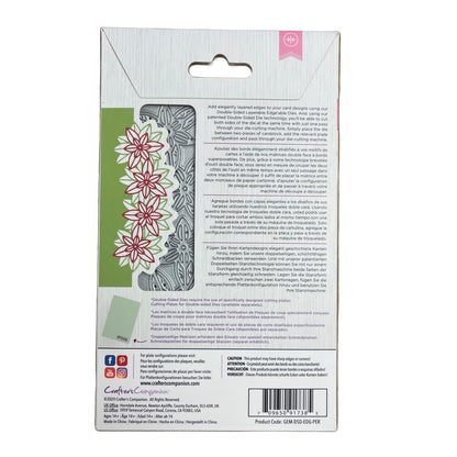 Product packaging with floral design and text on a white background