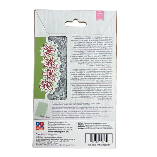 Product packaging with floral design and text on a white background