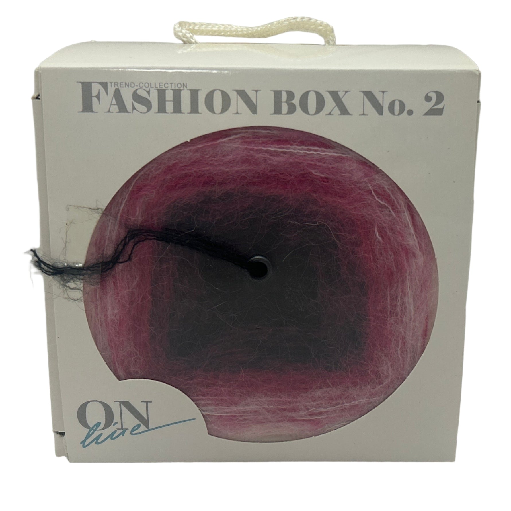 Fashion box with a purple ball and 'On Live' branding on a white background