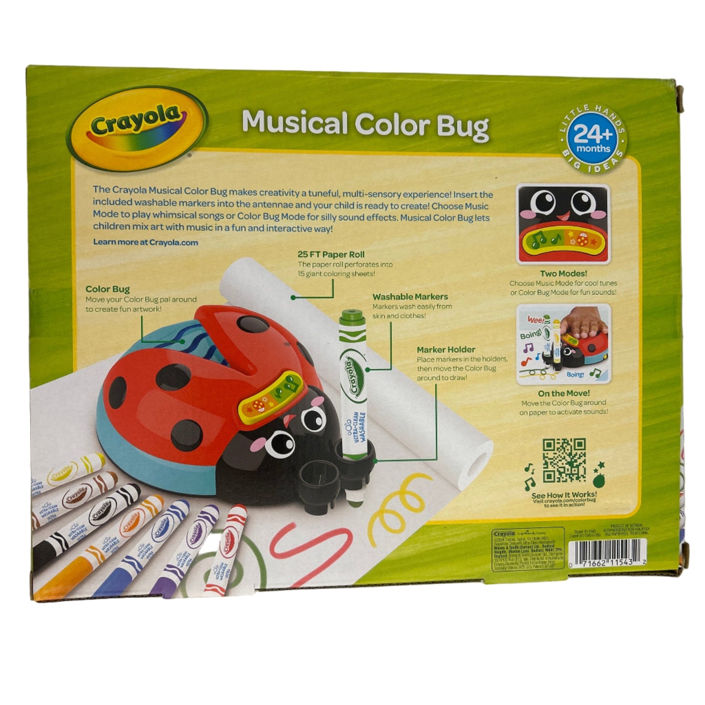 Crayola Musical Color Bug toy packaging on a white background