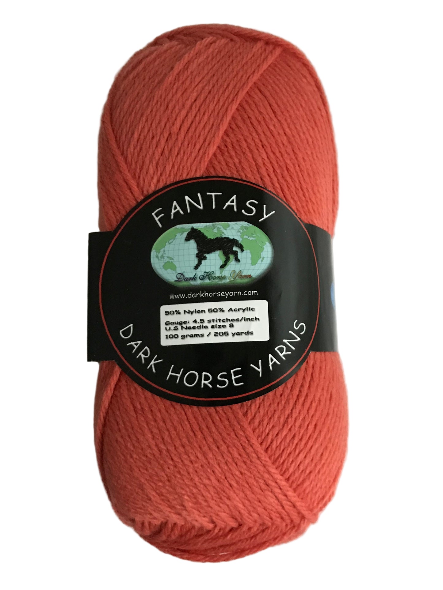 Ball of yarn with a label on a white background